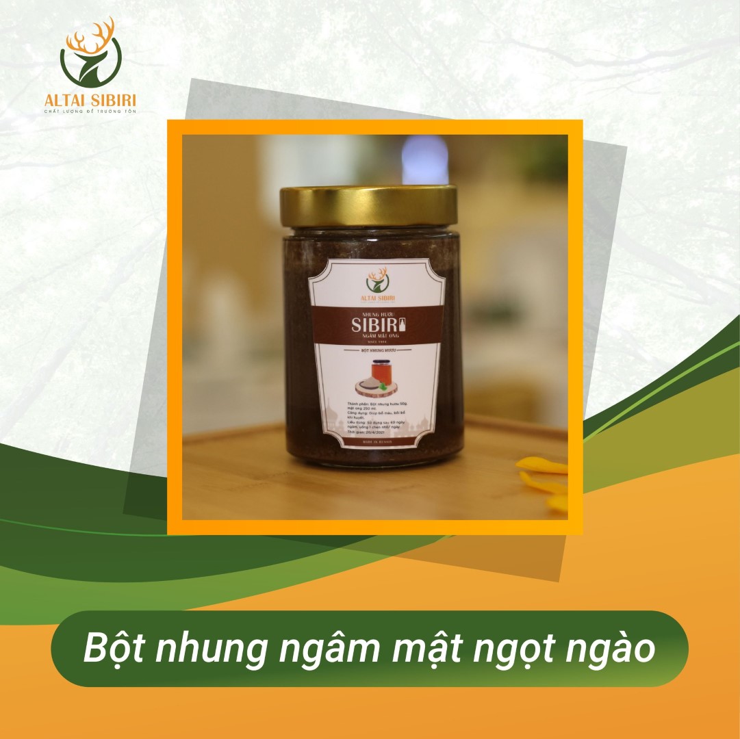 bột nhung hươu ngâm mật ong