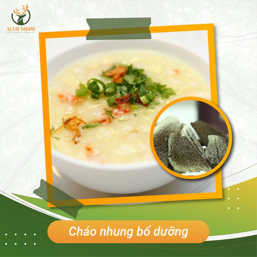 cháo nhung hươu thái lát