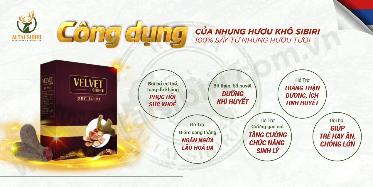 Nhung hươu khô Sibiri - Velvet Sibri (100gr)